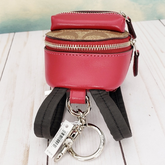 COACH Mini Backpack Keychain Bag Charm - Picture 6 of 8